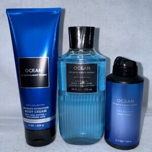 NWT Bath & Body Works 3 pc Men’s Ocean (10oz 3-in1 Wash, 8oz Cream, 3.7oz Spray)